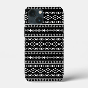 Aztec Shapes Mönster White Grått Black