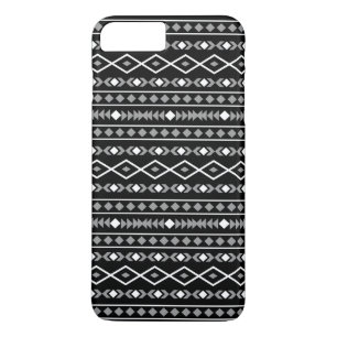 Aztec Shapes Mönster White Grått Black