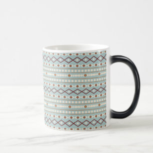 Aztec Shapes Rpt Mönster Rusts Cream Teal-Blue Magisk Mugg