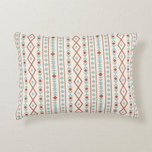 Aztec Shapes V Mönster Rust Teal Cream Prydnadskudde