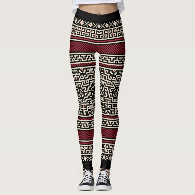 Aztec Skriv ut kvinnans lag Leggings (Framsida)