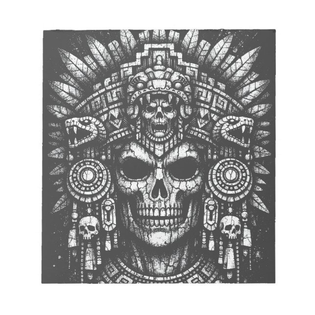 Aztec Skull Headdress av BurnsInHell Anteckningsblock (Framsida)