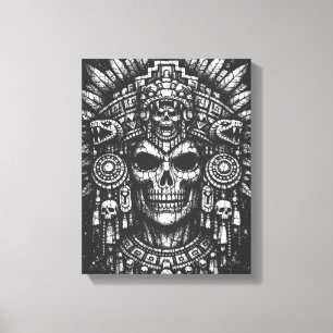 Aztec Skull Headdress av BurnsInHell Canvastryck