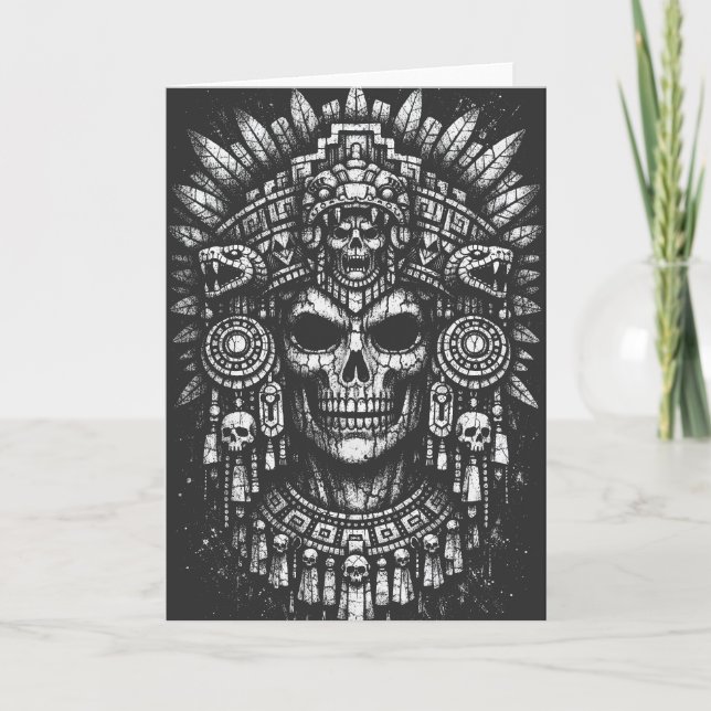 Aztec Skull Headdress av BurnsInHell Kort (Framsida)