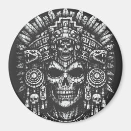 Aztec Skull Headdress av BurnsInHell Magnet