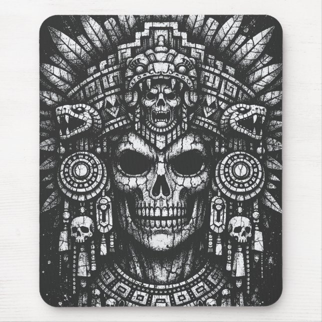 Aztec Skull Headdress av BurnsInHell Musmatta (Framsidan)