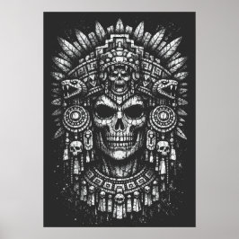 Aztec Skull Headdress av BurnsInHell Poster