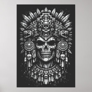 Aztec Skull Headdress av BurnsInHell Poster