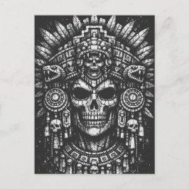 Aztec Skull Headdress av BurnsInHell Vykort
