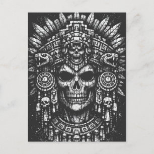 Aztec Skull Headdress av BurnsInHell Vykort