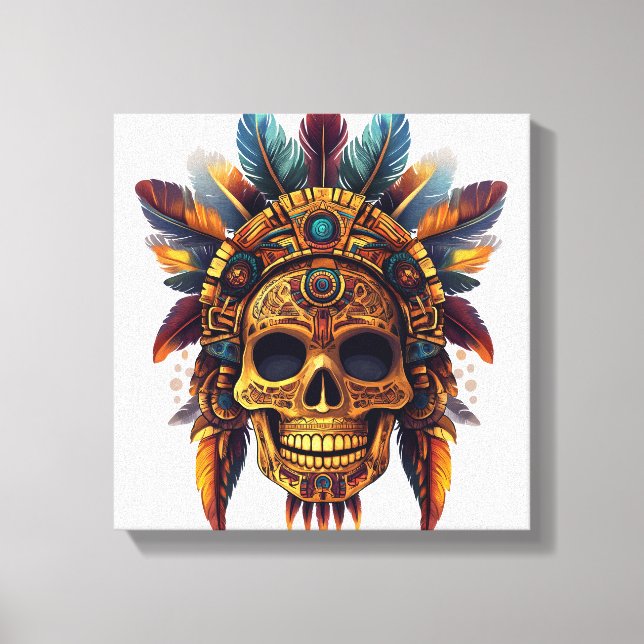 Aztec Skull Relic Canvastryck (Framsida)