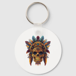 Aztec Skull Relic Nyckelring