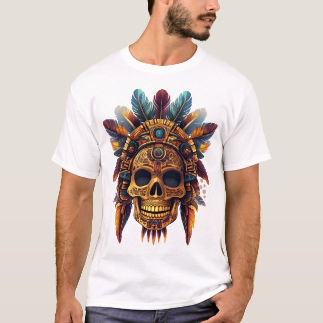 Aztec Skull Relic T Shirt (Framsida)