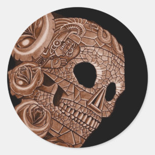AZTEC SKULL RUNT KLISTERMÄRKE