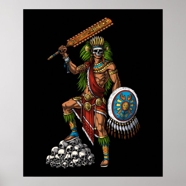 Aztec Skull Warrior Poster (Framsidan)