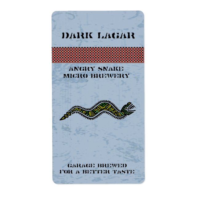 Aztec Snake Home Made Beer Labels Fraktsedel (Framsidan)