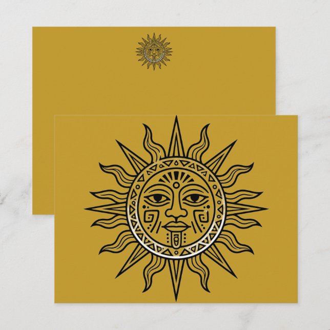 Aztec Sol Anteckningskort (Fram/baksida)