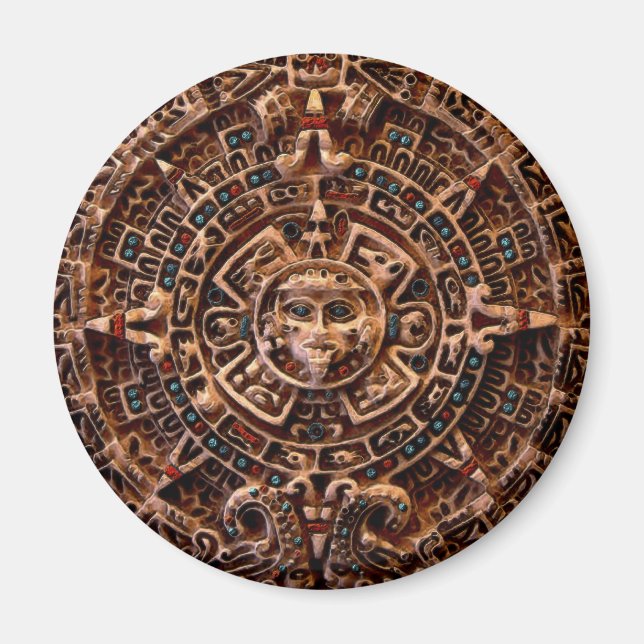 "AZTEC SOL CALENDAR" Art Magnet (Framsidan)