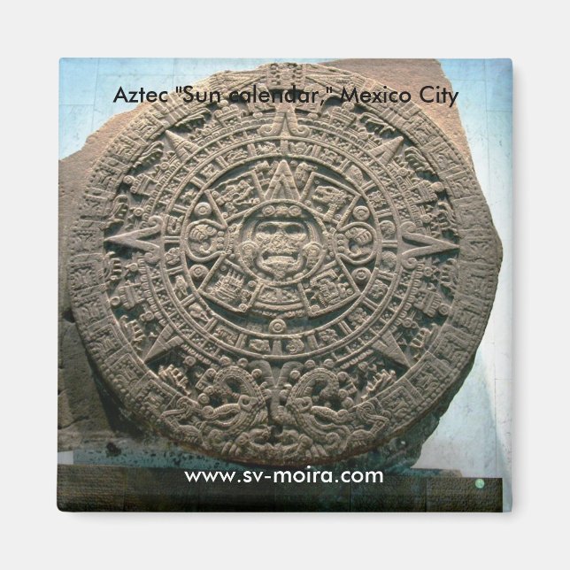 Aztec "Sol endar", Mexico City Magnet (Framsidan)