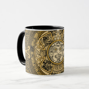 AZTEC SOL STONE CALENDAR GULD SYMBOL MUGG