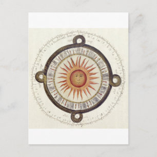 Aztec Sol Stone Calendar Vykort