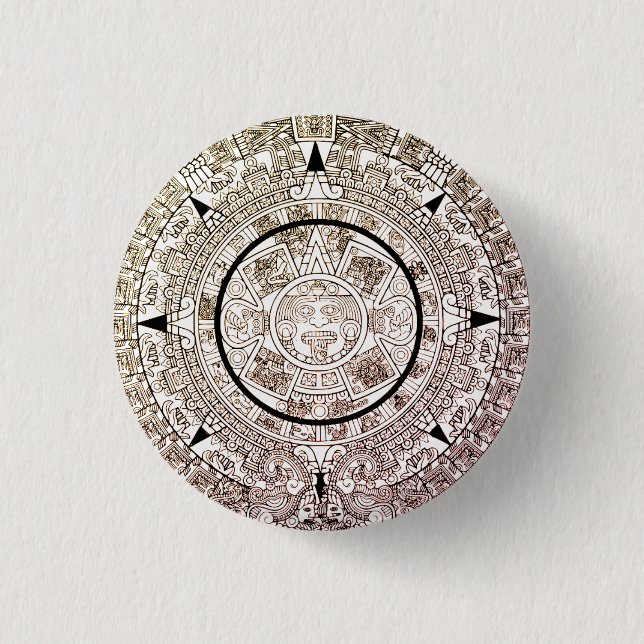 Aztec Solar Disk Calendar Knapp (Framsida)