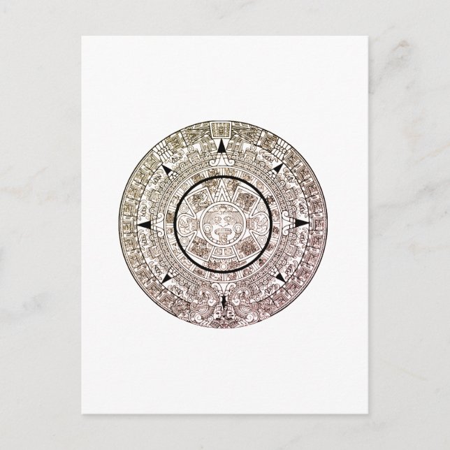 Aztec Solar Disk Calendar Vykort (Framsida)