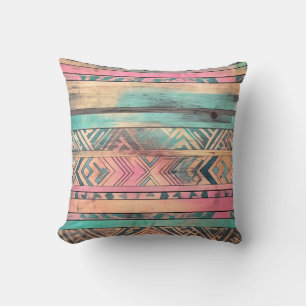 Aztec Southwest Blue and Rosa Tribal Kudde