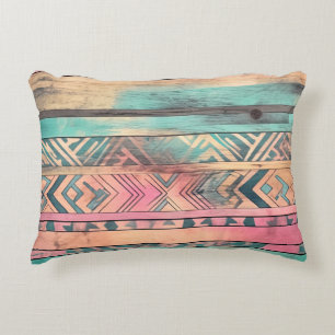 Aztec Southwest Blue and Rosa Tribal Prydnadskudde