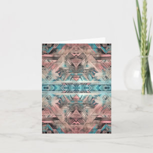 Aztec Southwest Pastel Rosa and Blue Kort