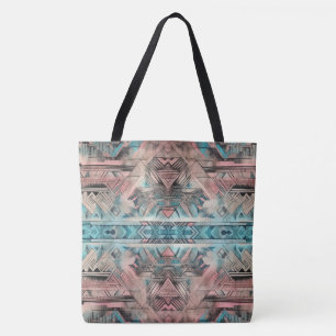 Aztec Southwest Pastel Rosa and Blue Tygkasse