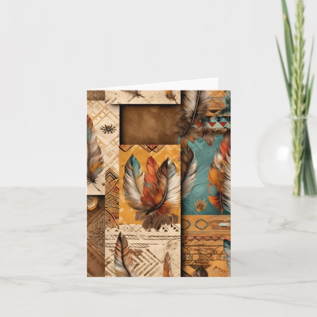 Aztec Southwest Tribal Feathers Kort (Framsida)