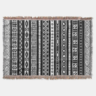 Aztec stam- etniskt geometriskt mönster för svar mysfilt
