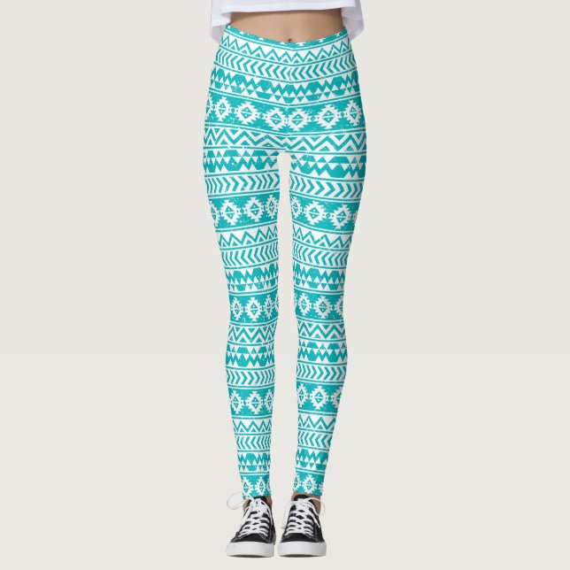 Aztec stam- mönster för krickaGrunge Leggings (Framsida)