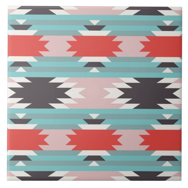 Aztec stam- mönsterindiantryck kakelplatta (Framsidan)