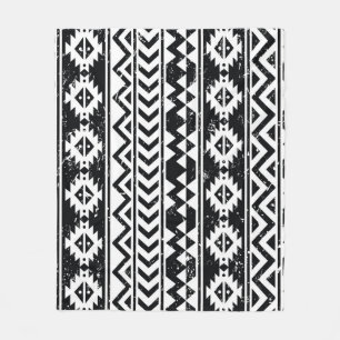 Aztec-stammen: grunge white mönster. fleecefilt