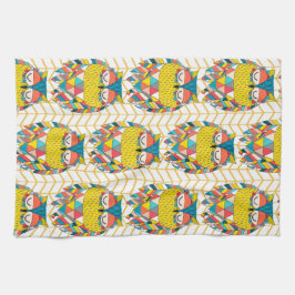 Aztec-stammen Modern Uggla Illustration Kökshandduk