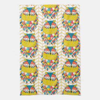 Aztec-stammen Modern Uggla Illustration Kökshandduk