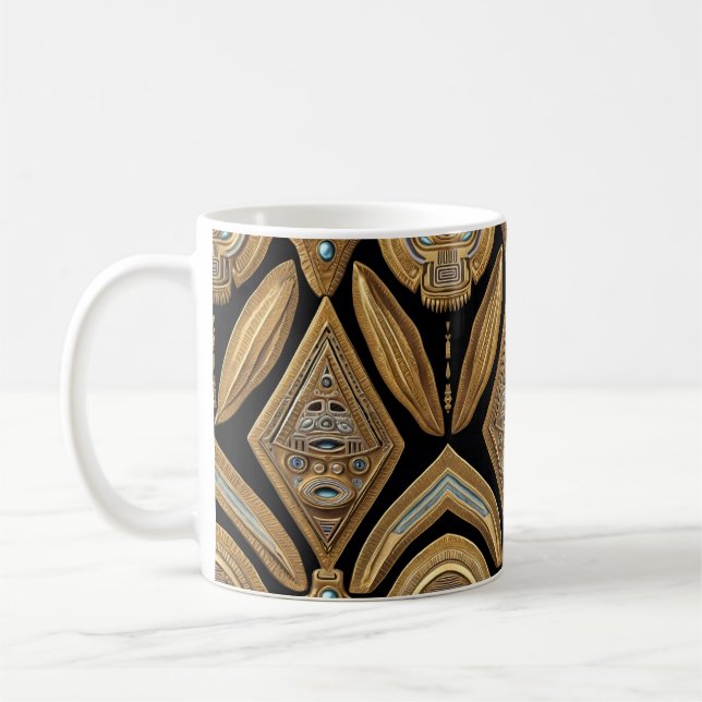 Aztec Stellar Symmetry: Cosmic Mönster Kaffemugg (Vänster)