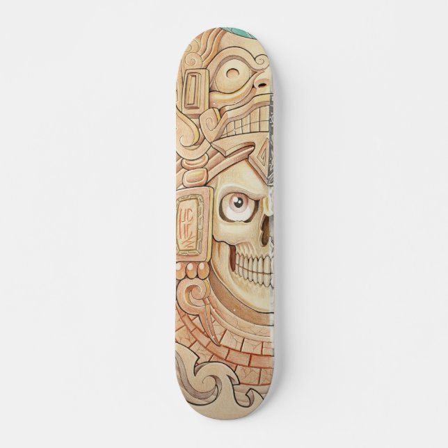 aztec sten old school skateboard bräda 18 cm (Framsida)