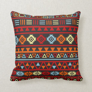 Aztec stil (stora) Ptn - gult rött för orange & Kudde