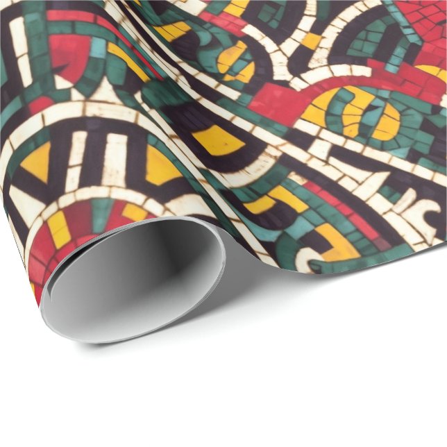 Aztec Stil Wrapping Papper Presentpapper (Rullad Hörn)