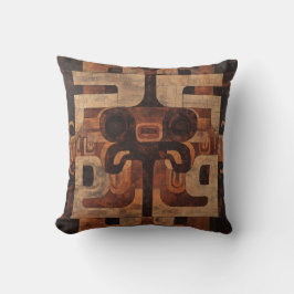 Aztec Stone Mask Mönster Pillow Kudde