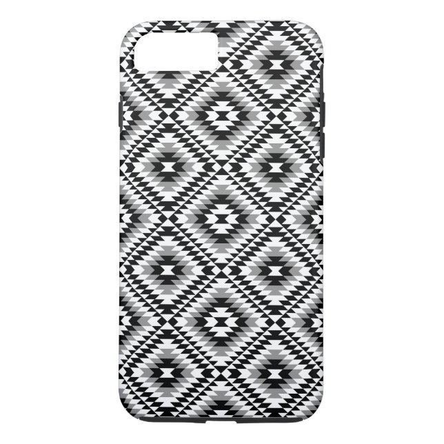 Aztec Styliserad BW+Grått-symbol Mönster Case-Mate iPhone Skal (Baksida)