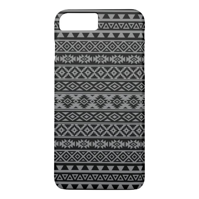 Aztec Stylized mönstersvart & grått mig Case-Mate iPhone Skal (Baksida)