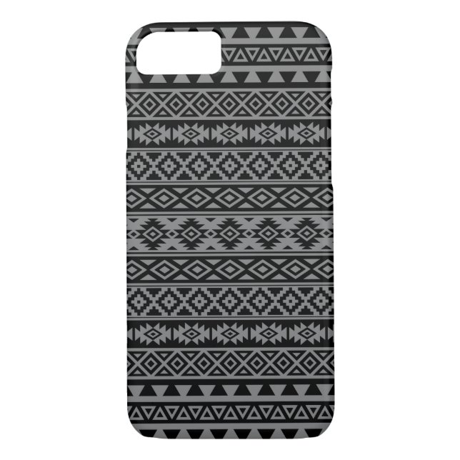 Aztec Stylized mönstersvart & grått mig Case-Mate iPhone Skal (Baksida)