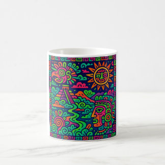 Aztec Sunrise - Neon Mayan Mugg