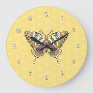 Aztec Swallowtail Clock Stor Klocka