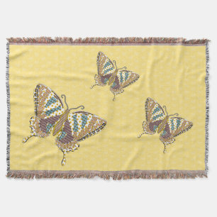 Aztec Swallowtail Throw Blanket Filt