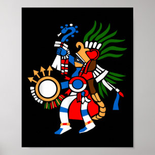 Aztec Symbol gud Krig och Sol Huitzilopochtli Az Poster